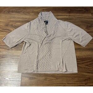 Cynthia Rowley Linen Blend Lightweight Cardigan Short Sleeve Sweater Women Sz LG